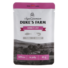 Корм для кошек dukes farm тунец, креветки пауч 85г