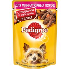 Корм для собак Pedigree для миниатюрных пород, говядина с овощами в соусе 85 г