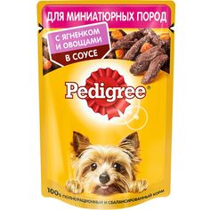 Корм для собак Pedigree для миниатюрных пород, ягненок с овощами в соусе 85 г