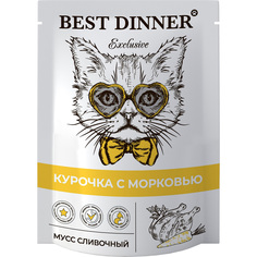 Корм для кошек Best dinner Exclusive Мусс сливочный курочка с морковью 85 г