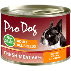 Корм для собак PRO DOG с курицей, уткой и тыквой 200 г
