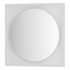 Зеркало Defesto Еclipse 60х60 12W белая рама, с LED-подсветкой, сенсорный выключатель, нейтральный свет DF 2226S