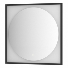 Зеркало Defesto Еclipse 80х80 18W черная рама, с LED-подсветкой, сенсорный выключатель, теплый свет DF 2233S