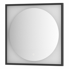 Зеркало Defesto Еclipse 70х70 15W черная рама, с LED-подсветкой, сенсорный выключатель, теплый свет DF 2232S