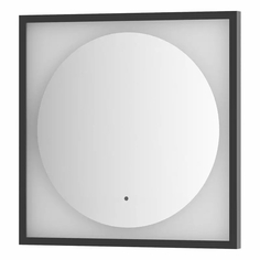 Зеркало Defesto Еclipse 60х60 12W черная рама, с LED-подсветкой, ИК выключатель, нейтральный свет DF 2221R
