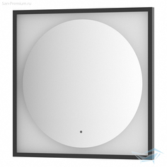 Зеркало Defesto Еclipse 70х70 15W черная рама, с LED-подсветкой, ИК выключатель, нейтральный свет DF 2222R