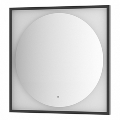 Зеркало Defesto Еclipse 80х80 18W черная рама, с LED-подсветкой, ИК выключатель, теплый свет DF 2233R