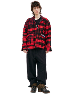 Шерстяная рубашка пэчворк в клетку Greg Lauren