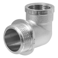 Фитинги угольник переходной MPF 3/4"х1/2" НР/ВР с ограничителем латунь резьба Masterprof