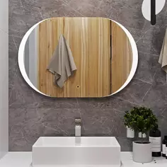 Зеркало для ванной Omega Glass Тур SD68 с подсветкой 90x60 см овальное