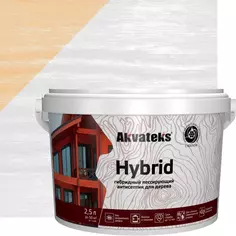 Антисептик Akvateks Hybrid гибридный лессирующий полуматовый белый 2.5 л Акватекс