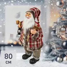 Фигура декоративная Санта в тулупе 80см Без бренда