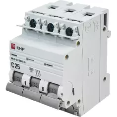 Автоматический выключатель EKF ВА47-63 3P C25 A 4.5 кА