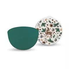 Миска 600 мл 13.5x6.8 см "Новогодний олень" круглая пластик цвет бело-зеленый Без бренда