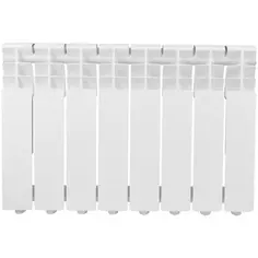 Радиатор Monlan RU 350/80 8 секций боковое подключение биметалл белый