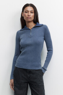 джемпер женский Джемпер в рубчик с воротником на молнии Befree