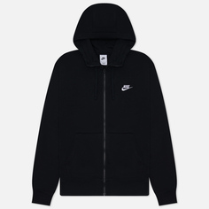 Мужская толстовка Nike Club Hoodie Full Zip, цвет чёрный, размер S