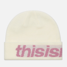 Шапка thisisneverthat SP-Logo Big Cuff, цвет белый