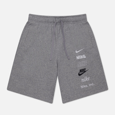 Мужские шорты Nike Club+ Fleece Multi Logo, цвет серый, размер XL