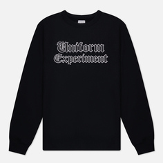 Мужская толстовка uniform experiment Gothic Logo Crew Neck, цвет чёрный, размер XL