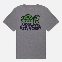Мужская футболка uniform experiment Insane Wide Turtle, цвет серый