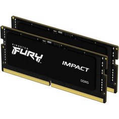 Модуль памяти Kingston Fury Impact Black DDR5 SO-DIMM 6400MHz PC-48000 CL38 - 32Gb (2х16Gb) KF564S38IBK2-32