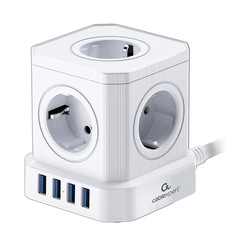 Сетевой фильтр Gembird Cablexpert Tower 5 Sockets 4хUSB 2m White TWR-5-U4-W-2