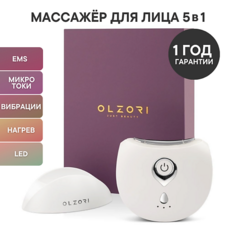 OLZORI Массажер для лица и шеи D-Lift Pro 5 в 1: микротоки, EMS, вибрации, нагрев и LED-терапия