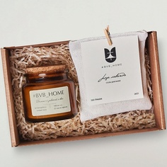 Набор ароматических средств для дома #BVB_HOME Ароматическая свеча с деревянным фитилем - Уютный вечер