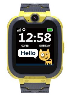 Часы Canyon Tony KW-31 детские, жёлто-серые, 1.54", 240x240 пикс, 380 мАч, камера 0.3Mpix, micro-SIM, microSD