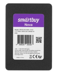 Накопитель SSD 2.5 SmartBuy SBSSD240-NOV-25S3 Nova 240GB SATA 6Gb/s 520/480MB/s MTBF 1.2M 100 TBW