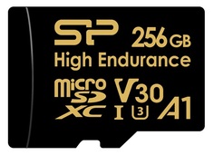 Карта памяти MicroSDXC 256GB Silicon Power SP256GBSTXDV3V1H Golden High Endurance A1 V30 Class 10 UHS-I U3 100/80 Mb/s