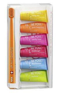 Набор зубных паст Be You «Шесть вкусов» + зубная щетка Kids (6х10ml) Curaprox