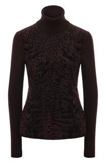 Водолазка из кашемира и меха каракульчи Gucci