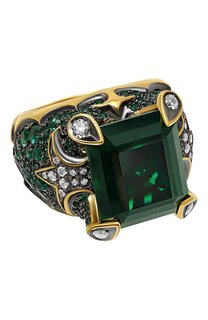 Кольцо Emerald Flower Queensbee