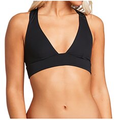 Топ бикини Volcom Simply Seamless с бретелью через шею, черный