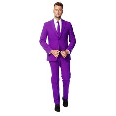 Мужской однотонный костюм и галстук Slim Fit OppoSuits, фиолетовый