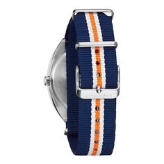 Мужские часы с нейлоновым ремешком синего/оранжевого цвета — 43B166 Caravelle by Bulova