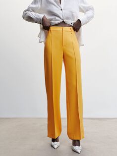 Костюмные брюки прямого кроя Mango Maca, средний желтый
