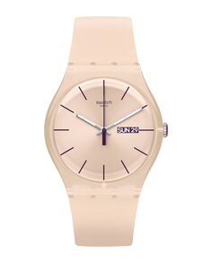 Часы Rose Rebel с розовым силиконовым ремешком Swatch, розовый