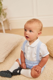 Элегантный детский комплект из трех предметов рубашка шорты и носки Next, синий