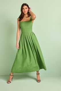 Плиссированная юбка миди Next, зеленый