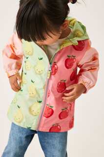 Непромокаемая куртка-кагул с фруктовым принтом Next, розовый
