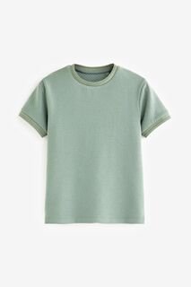 Текстурированная футболка с короткими рукавами Next, зеленый