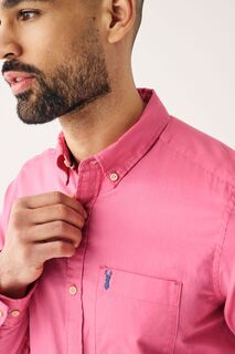 Рубашка из мягкого твила с закатанными рукавами Next, розовый
