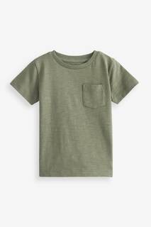 Однотонная футболка с короткими рукавами Next, зеленый