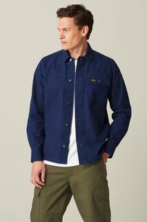 Холщовая куртка-рубашка в практичном стиле Next, синий