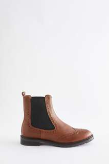 Кожаные ботинки челси с перфорированной отделкой Forever Comfort Next, коричневый