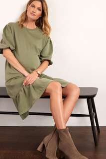 Многослойное платье для беременных с рюшами Next, зеленый