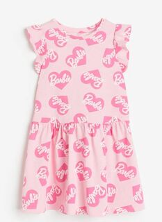 Платье с принтом H&amp;M Kids Barbie Print, розовый H&M
